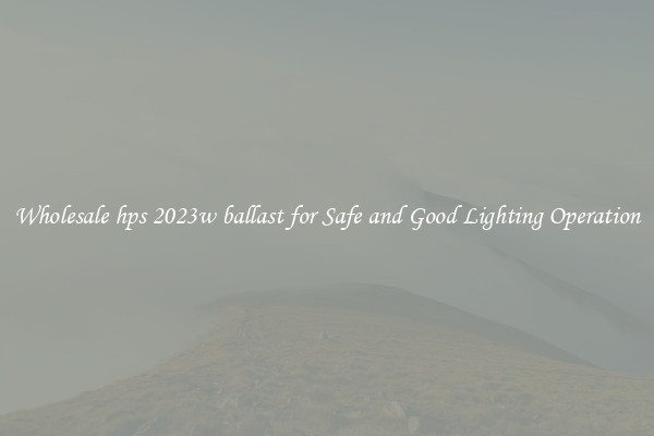 Wholesale hps 2023w ballast for Safe and Good Lighting Operation
