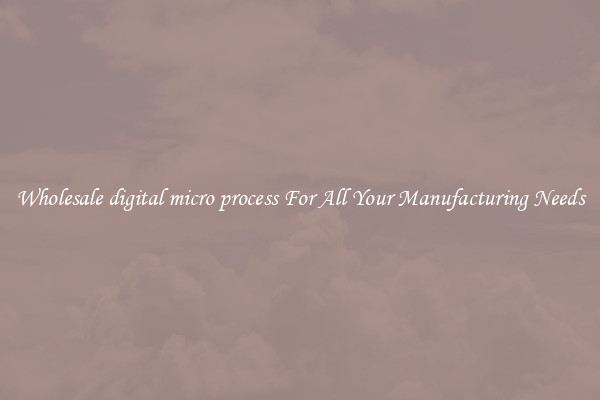 Wholesale digital micro process For All Your Manufacturing Needs